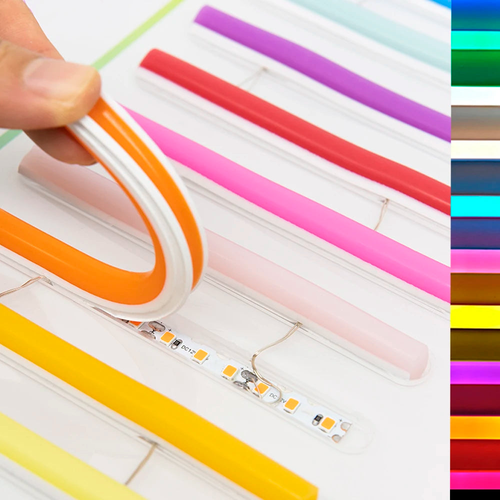 6mm 8mm 12mm S Bendable Separate Flexible Silicone Neon 3528SMD Led Strip 12V For LED Neon Sign Waterproof IP67
