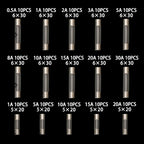 150Pcs 15value 5x20mm 6x30mm Glass Fuse Assorted Kit Box 0.25A 0.5A 1A 2A 3A 5A 8A 10A 15A 20A 30A