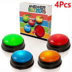 Answer Buzzers for Game Shows 4pcs Game Buzzers with Lights & Sounds Buzz Buttons for Kids or Adults Perfect for Classroom Game