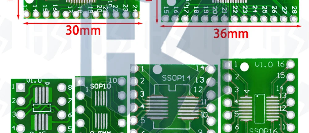 10PCS PCB Board Kit SMD Turn To DIP Adapter Converter Plate SOP MSOP SSOP TSSOP SOT23 8 10 14 16 20 28 SMT To DIP