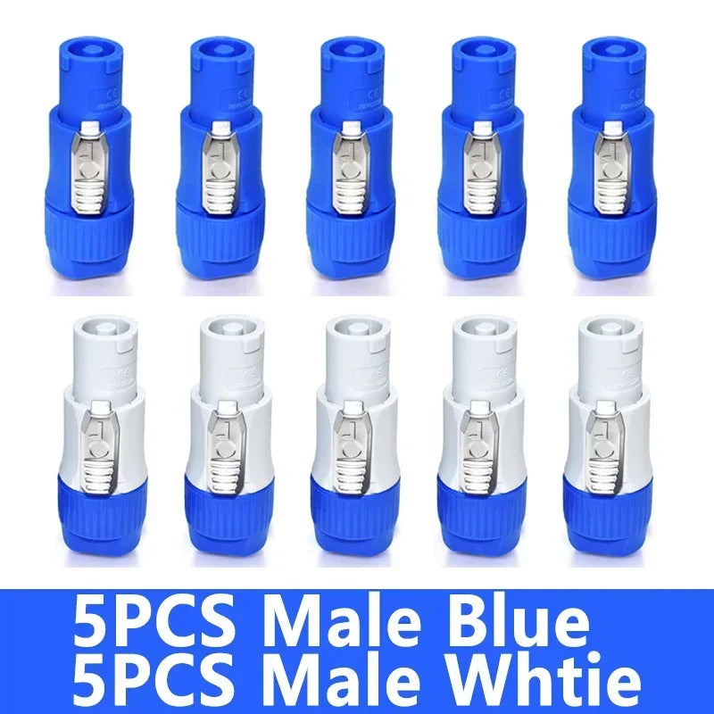 10Pcs 3Pin Powercon Connector NAC3FCA NAC3FCB Lockable Cable Plug Chassis Socket AC Power Connector for LED Screen Stage Light
