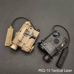US Warehouse Tactical Gear PEQ15 PEQ Indicator Red Green Dual Laser/IR Light/IR Laser AR15 HK416 Hunting Accessory Fit 20MM Rail