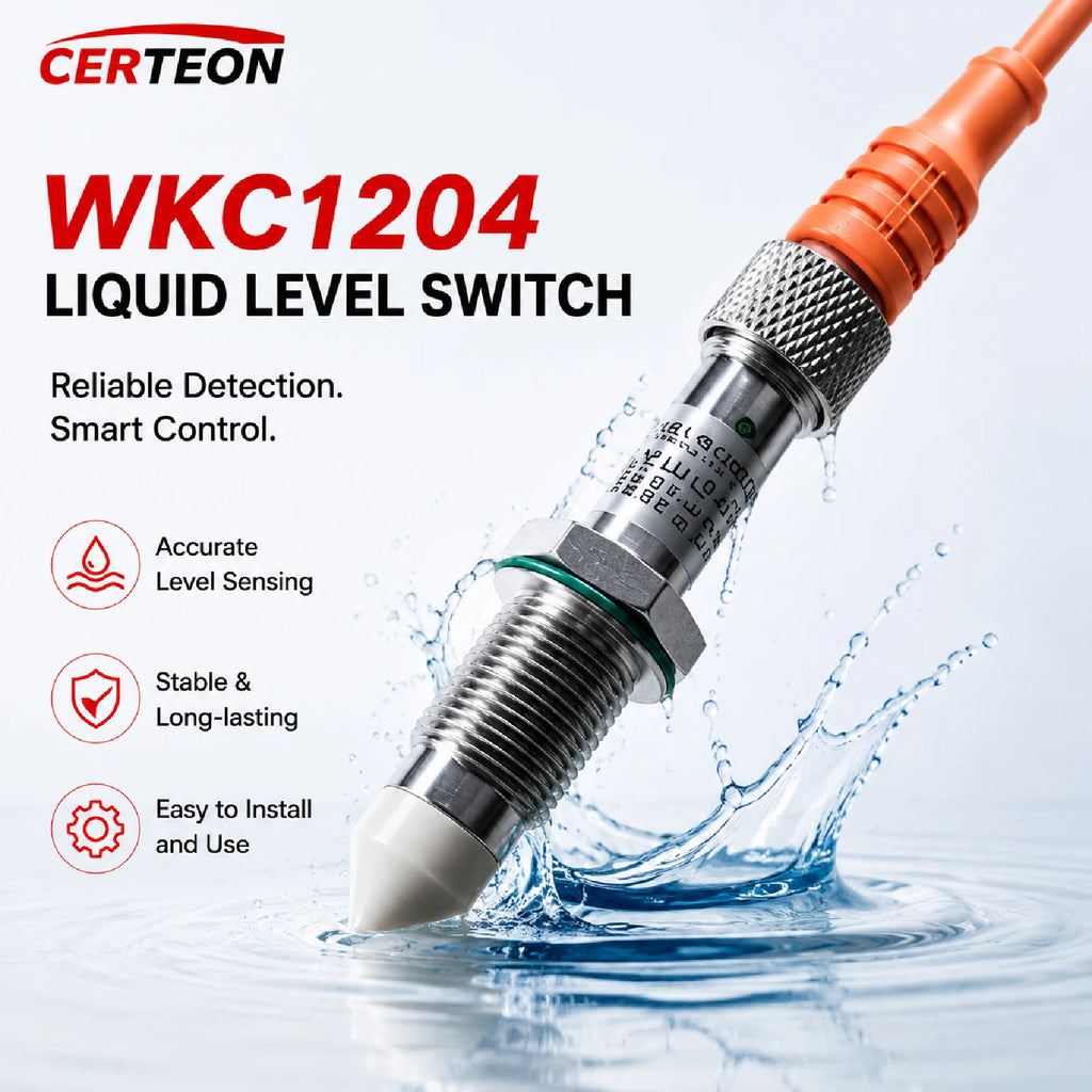 WKC1204 Capacitive Liquid Level Sensor Oil Glue Level Switch DC12-24V NPN PNP for Dispensing Potting Filling System