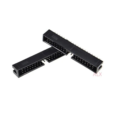 5/10pcs Dip 6/10/20/26/34/40 Pin 2.54mm Pitch Male Socket Straight Idc Box Headers Pcb Connector Double Row 10p/20p/40p/50p Dc3