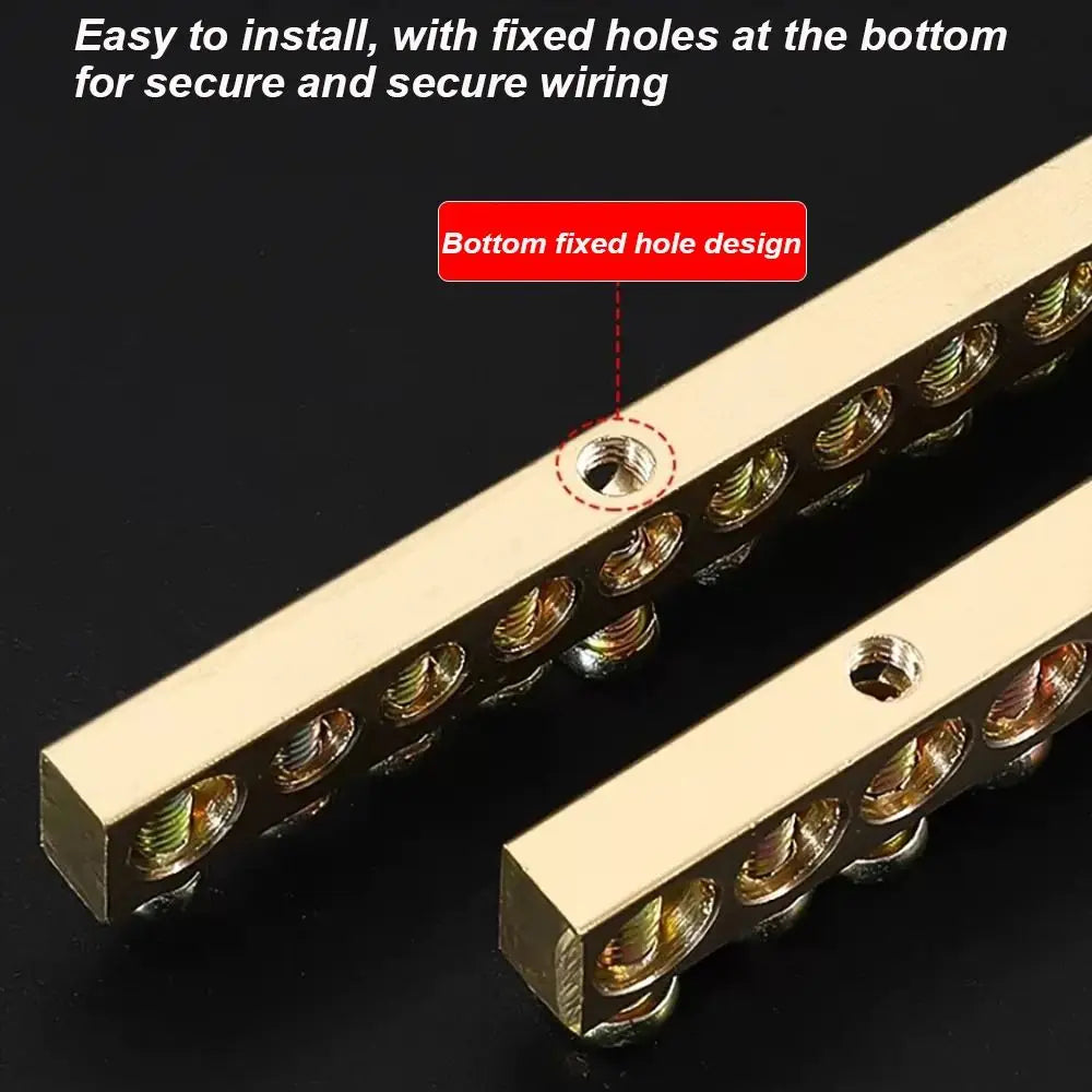 Grounding Bars Copper Wire Connector Multi-specification With Hole Screw Brass Connection Row Zero Ground Terminal Electrical