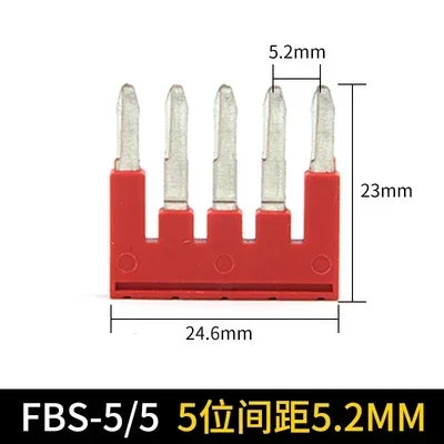 2/3/4/5/10 Seats Terminal Strip Jumper Plug-in Fixed Bridge PT ST UT DIN Rail Terminal Blocks center connection bar Accessories