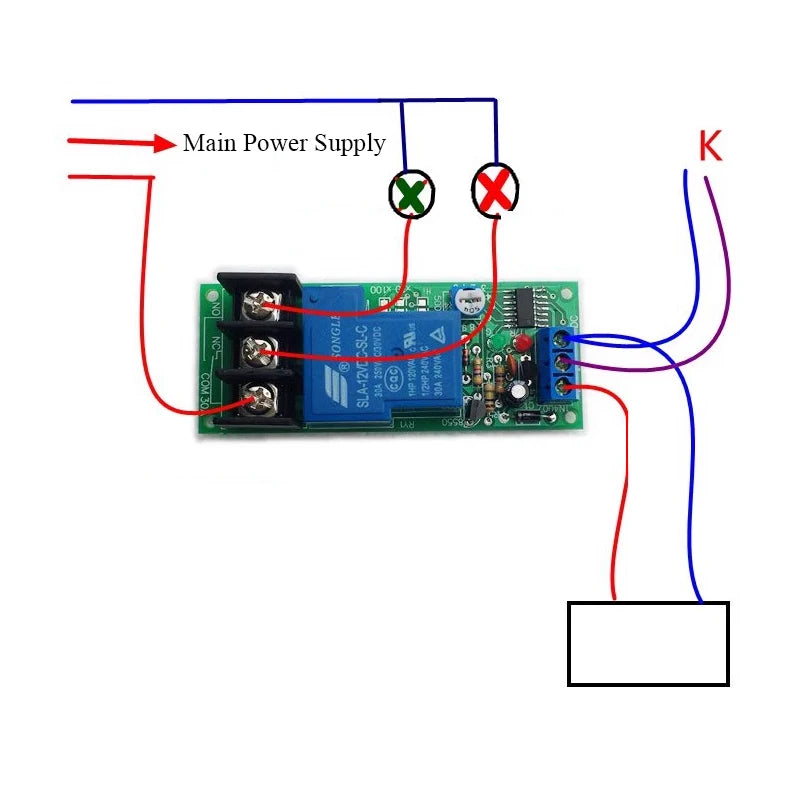 Time Delay Relay Module Triggle Timer Control Switch DC12V 24V High-power 30A  1-10000s Delay Adjustable Turn Off Conduction