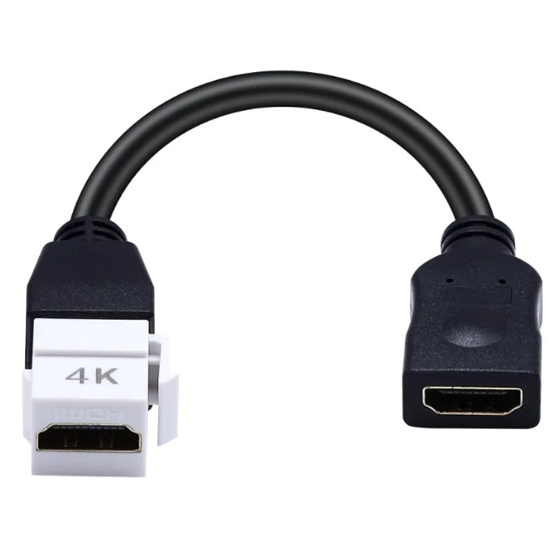 0.2m 4K 8K HDMI Compatible Female to Female Keystone Wall Plug-in Card Buckle Direct insertion Panel Connection Cable