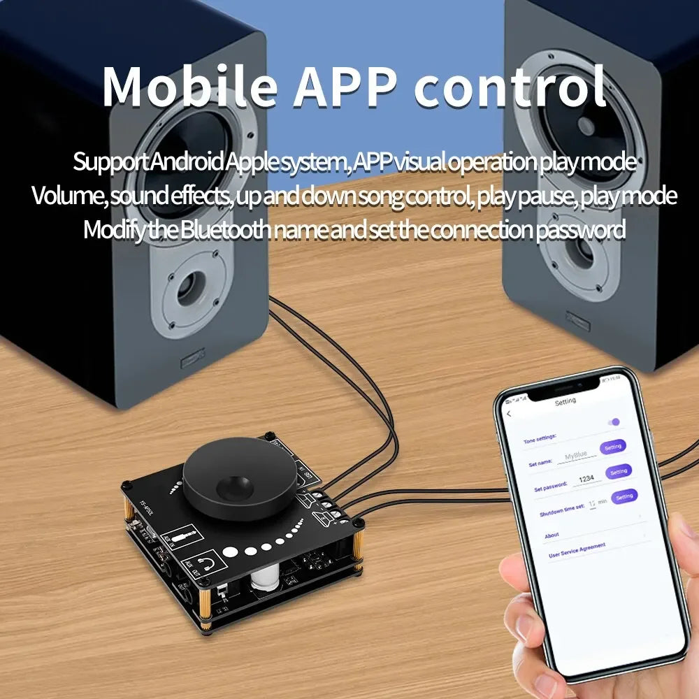 Power Amplifier Board Stereo Digital Amplifier 50WX2 - Mini Speaker Power Board Module Bluetooth 5.0 Hi-Fi Amp 50W+50W