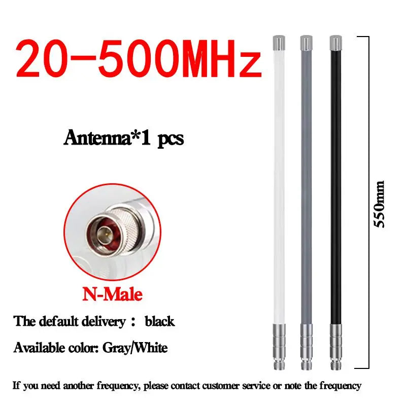 20-500 MHZ Antenna, 100-300 MHZ, 300-500 MHZ Full-Band Fiberglass Antenna, N Male Head OMNI LoRa Module Antenna, Supports Custom