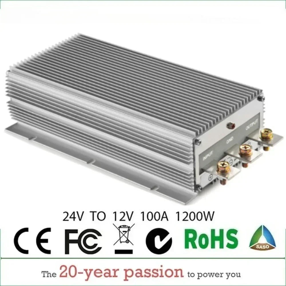 24V TO 12V 100A -300A DC DC Step Down Converter Regulator Voltage Output Power Supply Module for Cars Solar Reducer Module ROHS