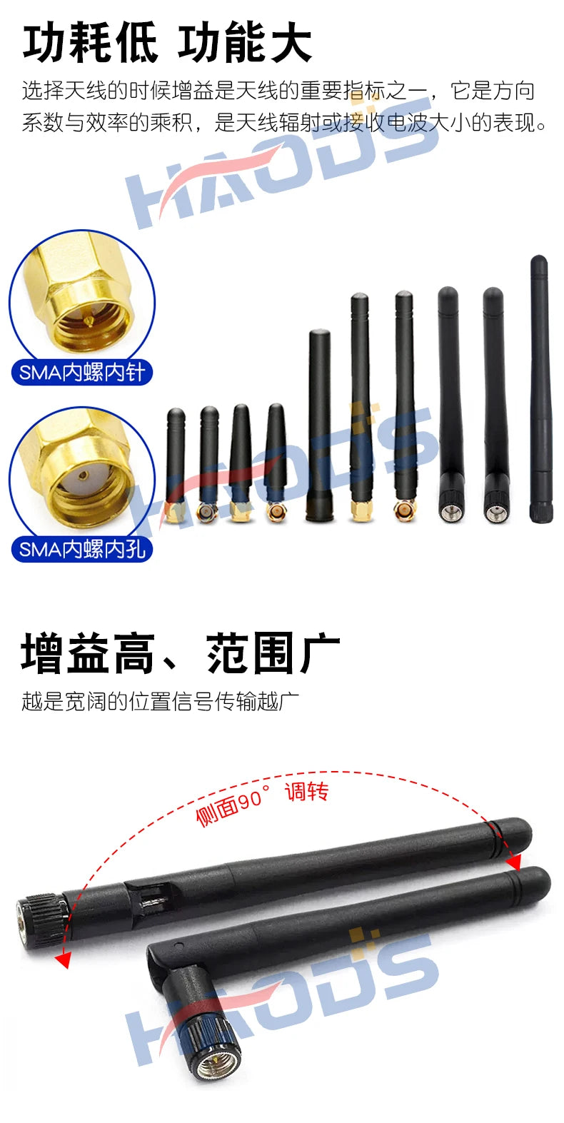 2PCS 2.4G Antenna Fold Glue Stick 3DBI WLAN Router Antenna Wifi Module Signal Enhancement 2400-2500mhz SMA Male Connector 6DBI