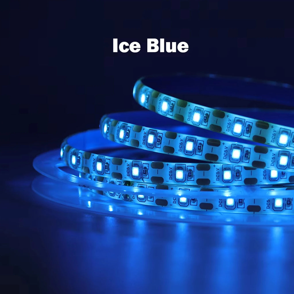 3AA Battery Power LED Strip Lights 2835 5V 60LEDs/M Warm White Red Green Ice Blue IP21/IP65 TV Room Kitchen Home DIY Decor 1M-5M