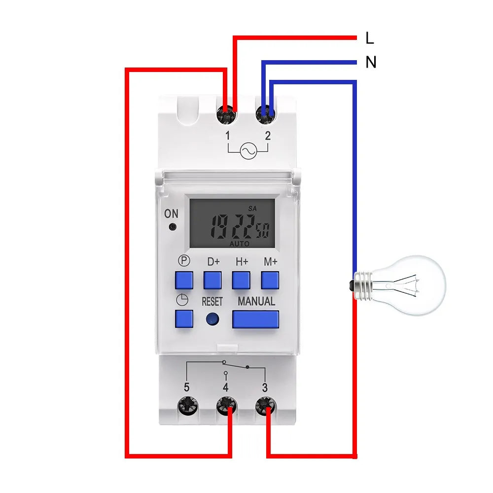 TOMZN AC 220V 230V 12V 24V 48V 16A 1NO 1NC Din Rail Single Phase Weekly 7 Days Programmable Digital TIME SWITCH Relay Timer