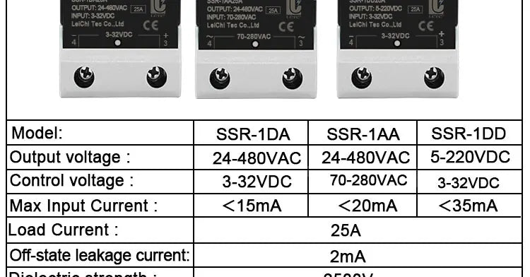 LCTC Solid State Relay DC TO AC AC To AC DC To DC Single Phase SSR 10A 25A 40A 60A 80A 100A 120A 200A 240A Zero-crossing Relay
