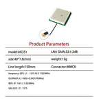 GPS/Beidou/GLONASS built-in active antenna 35x35x8mm high gain tri band M8N dedicated
