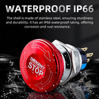 Metal Emergency Stop Button Switch 16/19/22mm Mushroom head Waterproof Stainless steel  Press Rotary Power off STOP 1NO1NC2NO2NC