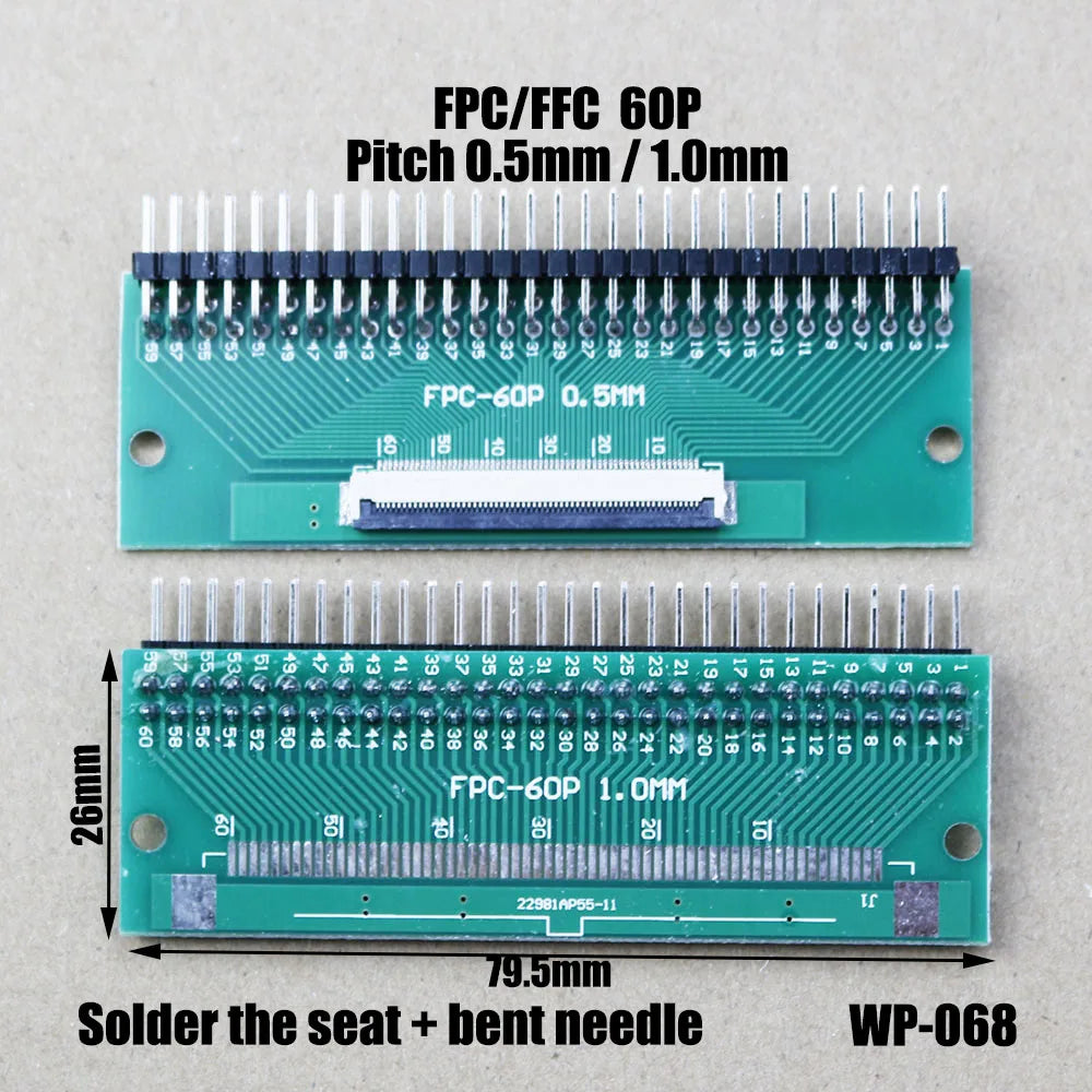 1pcs 4/6/8/10/12/15/16/18/20/22/24/26/30/34/36/40/42/45/50/56 Pin FPC/FFC Adapter Board 0.5mm To 2.54mm Connector