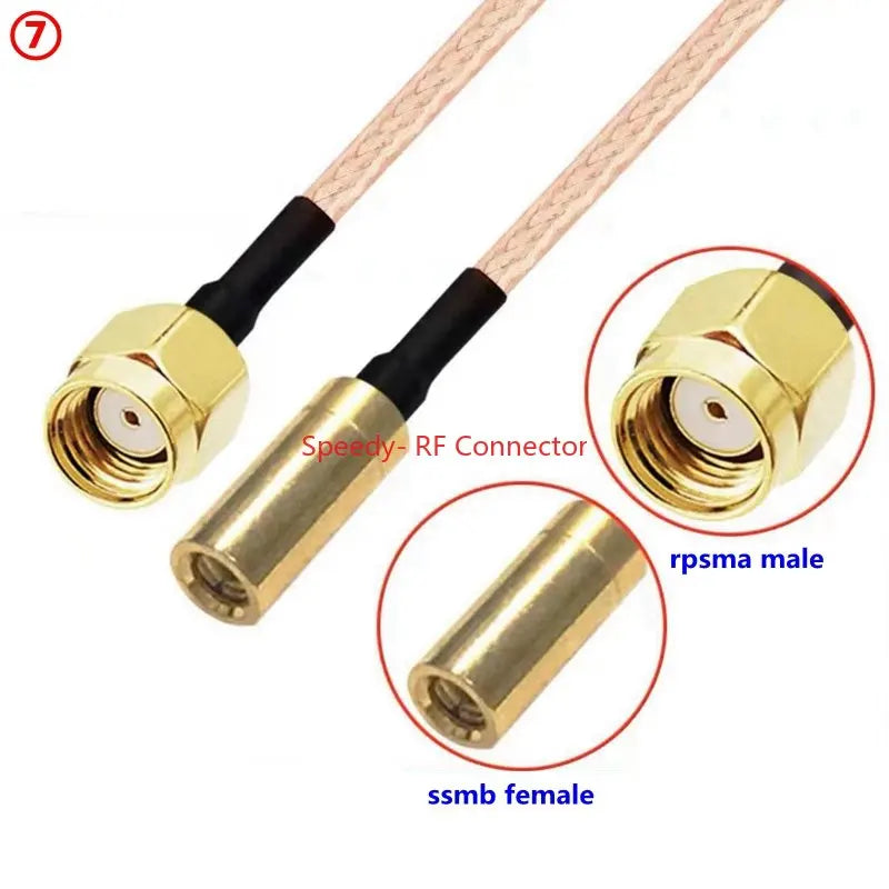 RG316 Coaxial Cable SSMB To SMA Male Female Connector RPSMA To SSMB Right Anlge Crimp for Extension Cable Low Loss Fast Delivery
