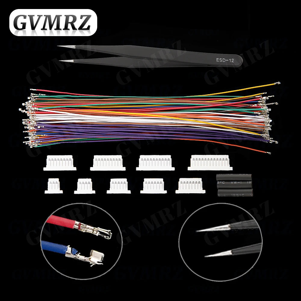 SH1.0MM JST 1mm Cable Connector Kit JST Male Header 3P-12P with 28AWG Crimped With Terminal for GPS Racing Drone Wire