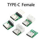 1 Pcs Female Connector USB 3.1 Type -C Breakout Board with PCB Converter Board for Data Line Wire Cable Transfer