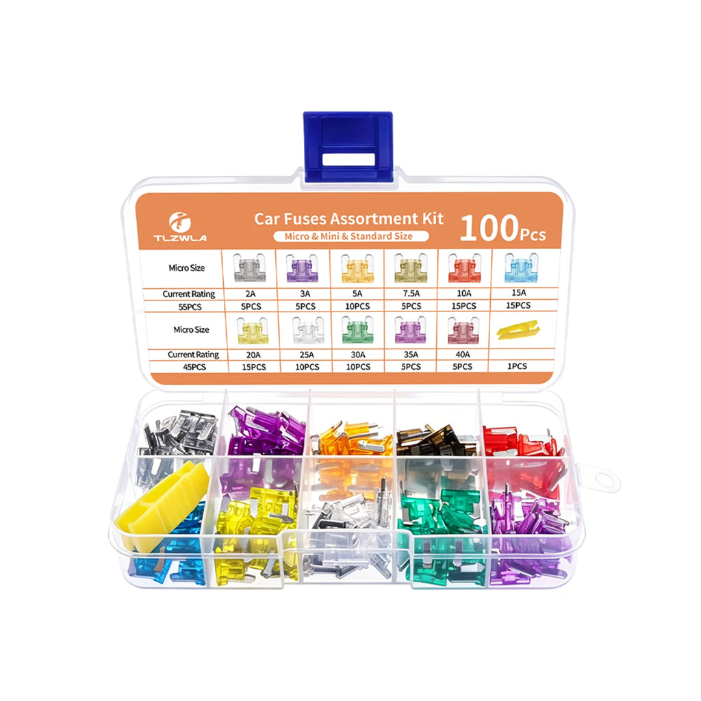 300/180/100pcs 32V Car Blade Fuse Assortment Kit Auto Truck Automotive Standar Mini Fuse Mixed Motorcycle Circuit Fuse With Box