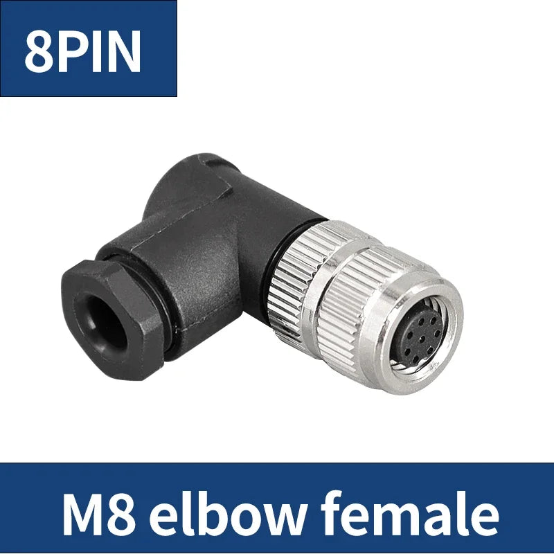 M8 3pin 4pin 5pin sensor connector waterproof male&female plug screw threaded coupling 3 4 5Pin