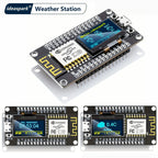 ESP8266 Weather Station Weather Instrument Kit,DHT-11 BMP-180 BH1750 Sensor NodeMCU 0.96'' OLED Board for Arduino IoT Starter