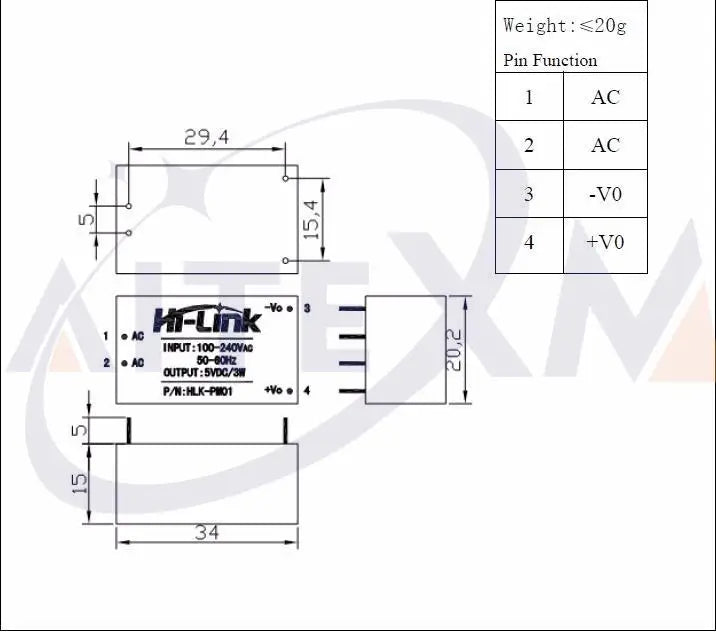 HLK-PM01 HLK-PM03 HLK-PM12 AC-DC 220V to 5V/3.3V/12V Mini Power Supply Module Intelligent Household Switch HLK-5M05 YANXD