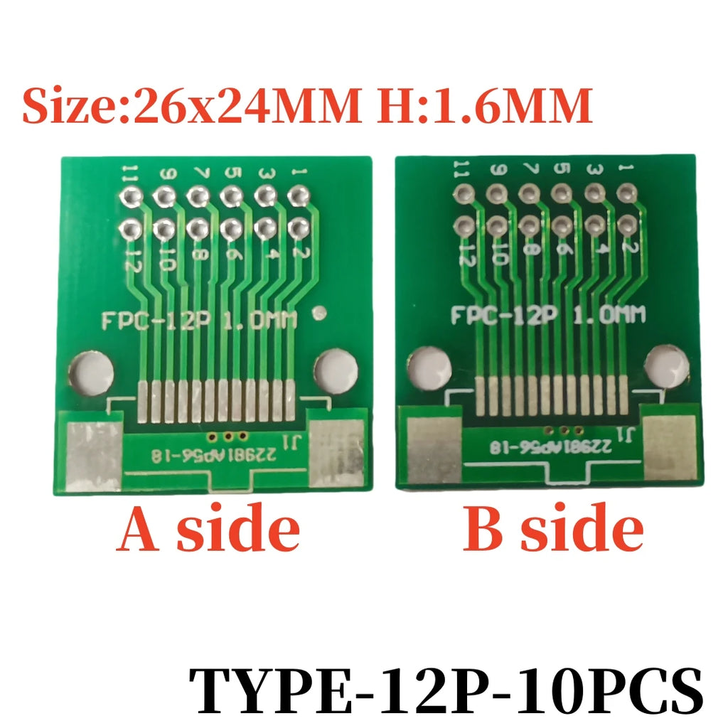10PCS FFC/FPC Adapter Plate 0.5 to 2.54MM 4P/6P/8P/10P/12P/14P/15P/16P/20P/24P/26P/30P/32P/34P/36P/40P/45P/50P/52P/60P/80P/96P
