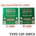 10PCS FFC/FPC Adapter Plate 0.5 to 2.54MM 4P/6P/8P/10P/12P/14P/15P/16P/20P/24P/26P/30P/32P/34P/36P/40P/45P/50P/52P/60P/80P/96P