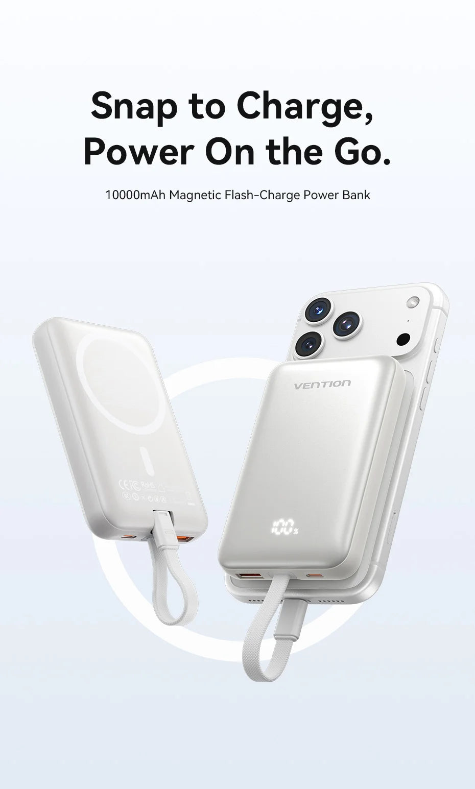 [CCC Certification] Vention Magnetic Power Bank 22.5W 10000mAh Portable 3C Powerbank 15W Wireless Fast Charger for iPhone 17 16