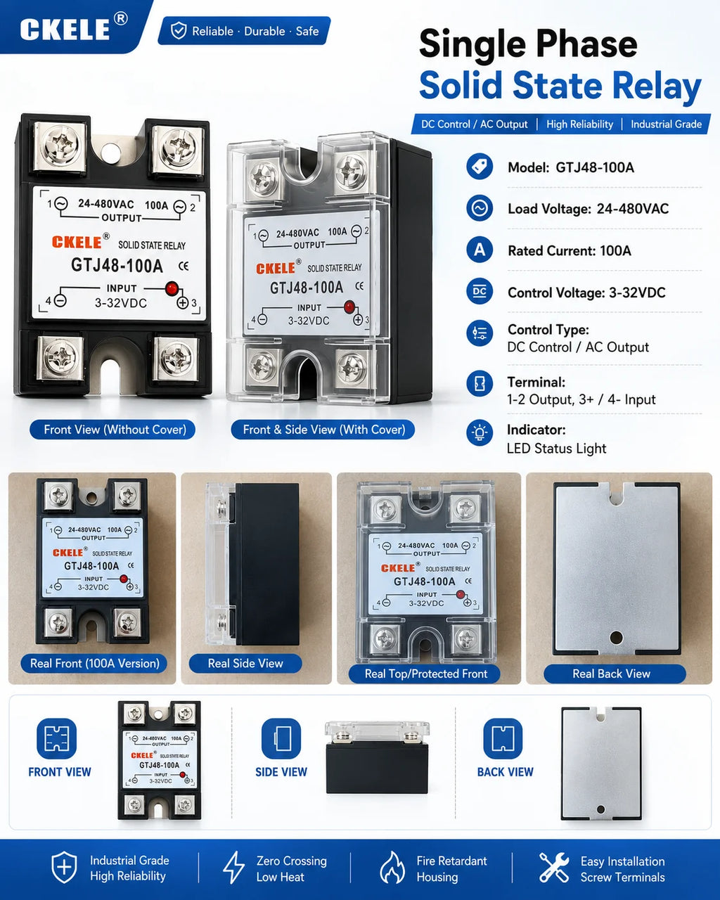 Solid State Relay DC to AC AC to AC DC to DC Zero-crossing SSR 10A25A40A50A60A80A100A
