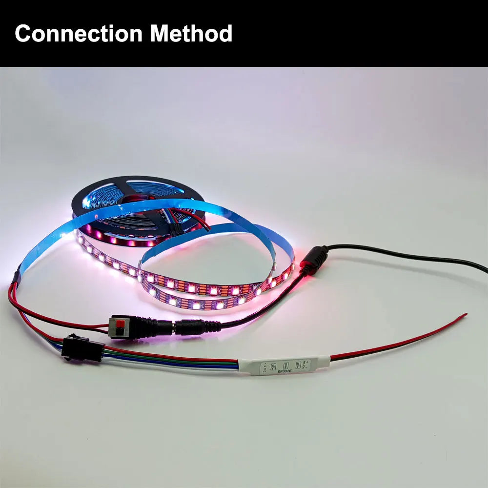 SP002E Mini 3-Key 3PIN/4PIN LED Controller DC5V-24V for RGBIC WS2811 WS2812 WS2813 WS2815 Individually Addressable LED Strip
