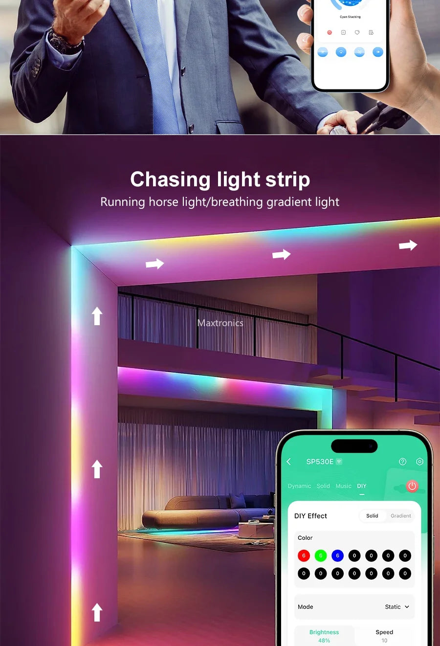 LED Controller Universal Wifi SPI Pixel Dimmer SP530E Addressable Controller PWM RGB RGBW RGBCCT LED Dim 5-24V LED Light