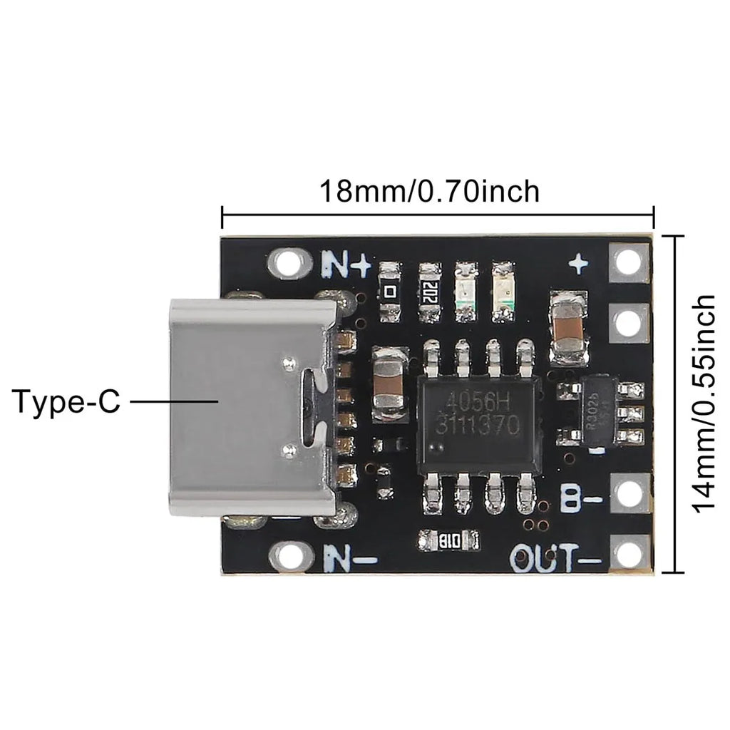 5/10PCS TP4057 1A Lithium Battery Charging Protection Board Module with Protection Type-C USB Charging Boards 3.7V 4.2V