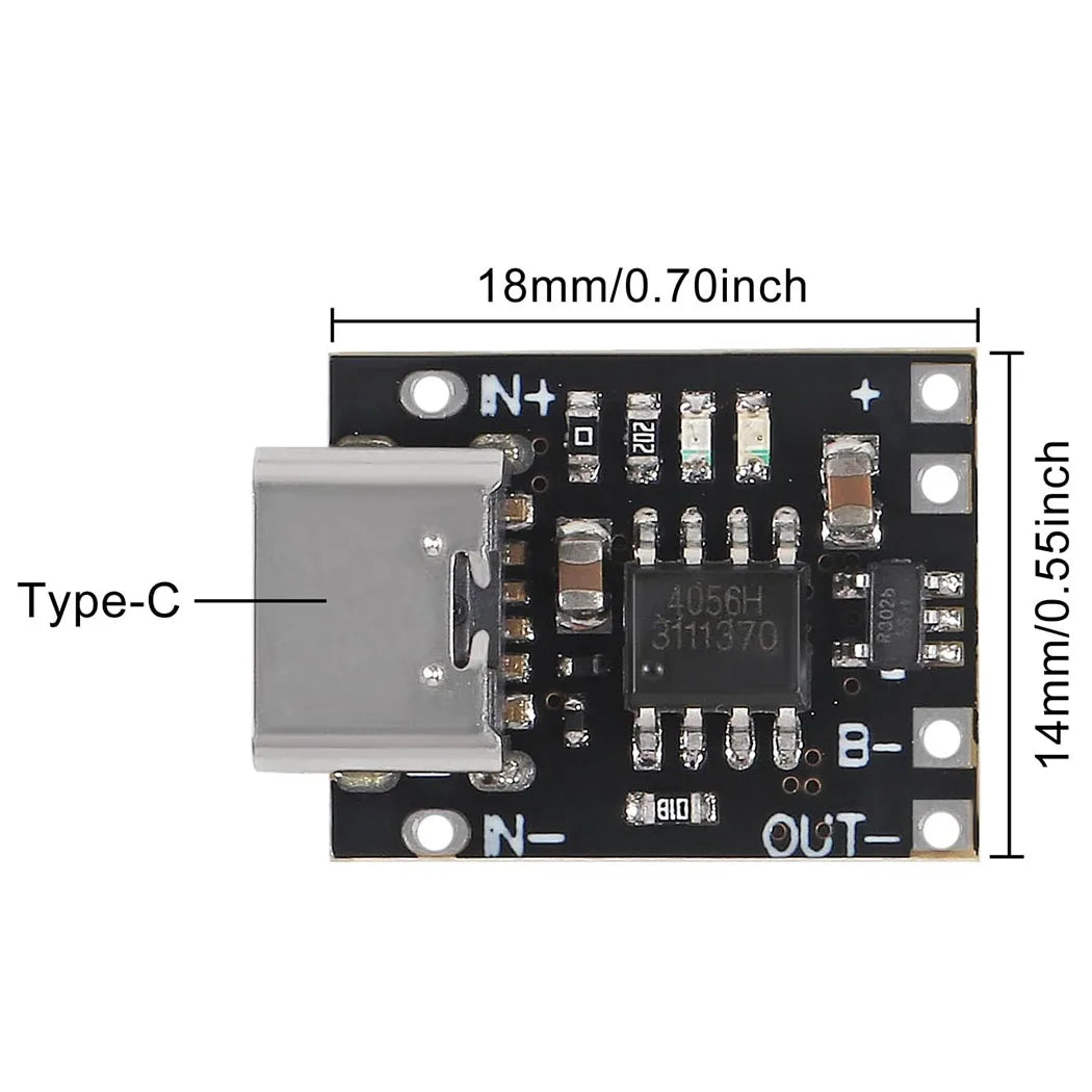 5/10PCS TP4057 1A Lithium Battery Charging Protection Board Module with Protection Type-C USB Charging Boards 3.7V 4.2V