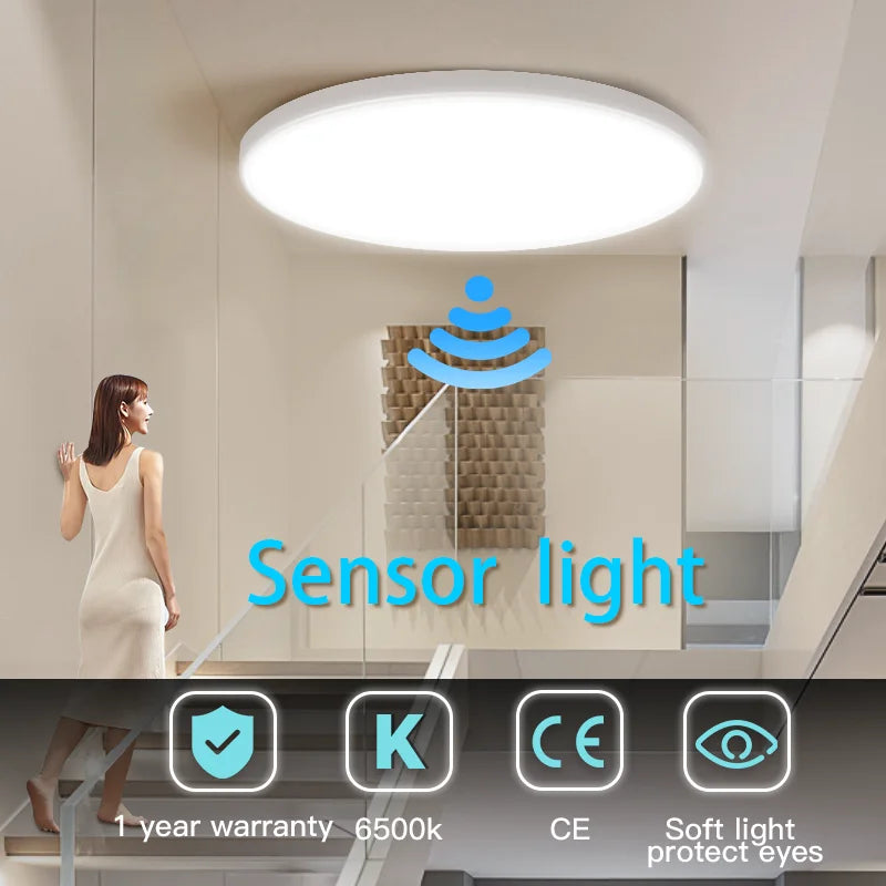 Led Ceiling Lamp With Motion Sensor 110-220V Human Infrared Smart Room Lamp 20W 40W Ceil Lamps For Entrance Balcony Corridor