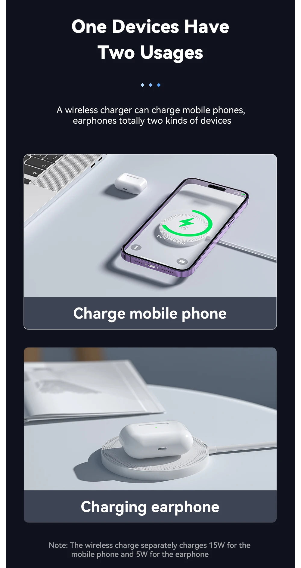 Essager 15W Magnetic Qi Wireless Chargers Fast Charging  for iPhone 14 13 12 Pro Max PD Fast Charging For Xiaomi Pad Adapter