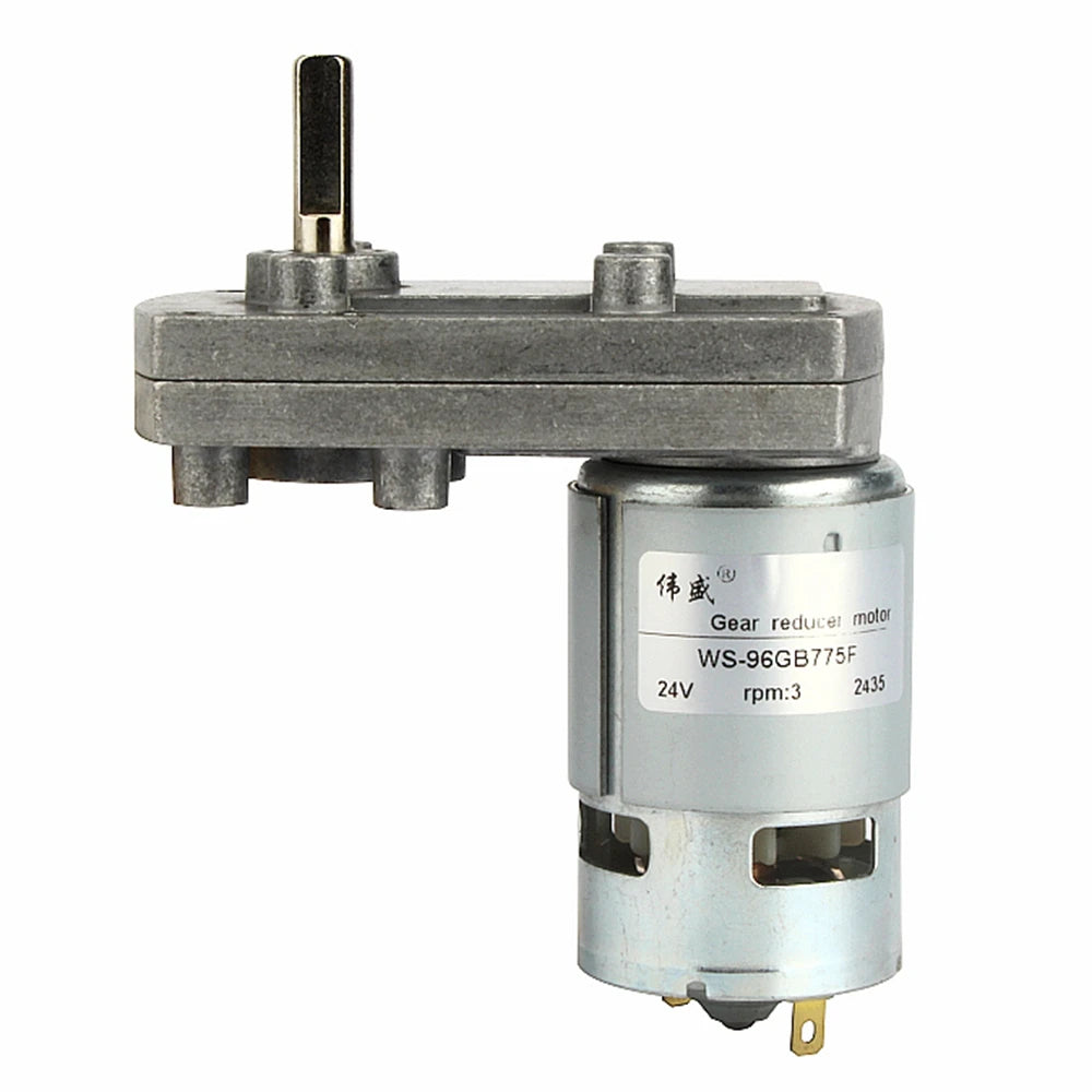 775 DC Reduction Gear Motor Right Angle Micro Slow Speed 12V 24V 3-64rpm 21-42W Universal High-Precision Reducer
