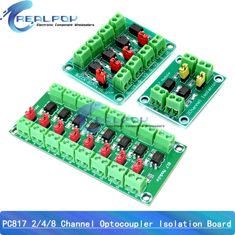 PC817 1 2 4 8 Channel Optocoupler Isolation Board Voltage Converter Adapter Module 3.6-30V Driver Photoelectric Isolated Module