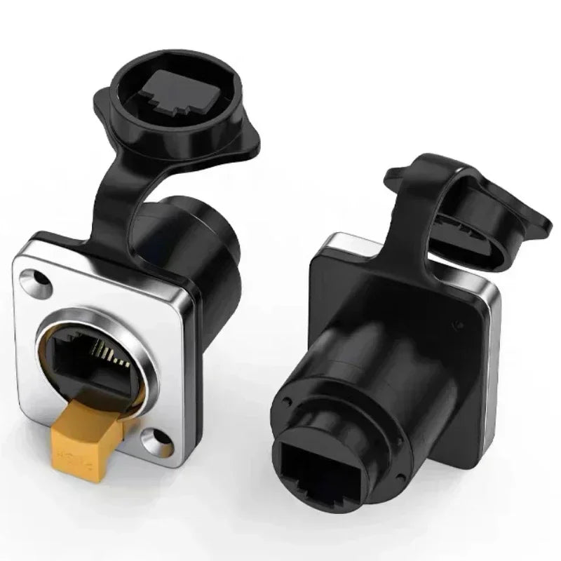 1pc RJ45 Male Aviation Plug Waterproof Connector Network Adapter Ethernet Network Converter Panel Mount Straight Adapter