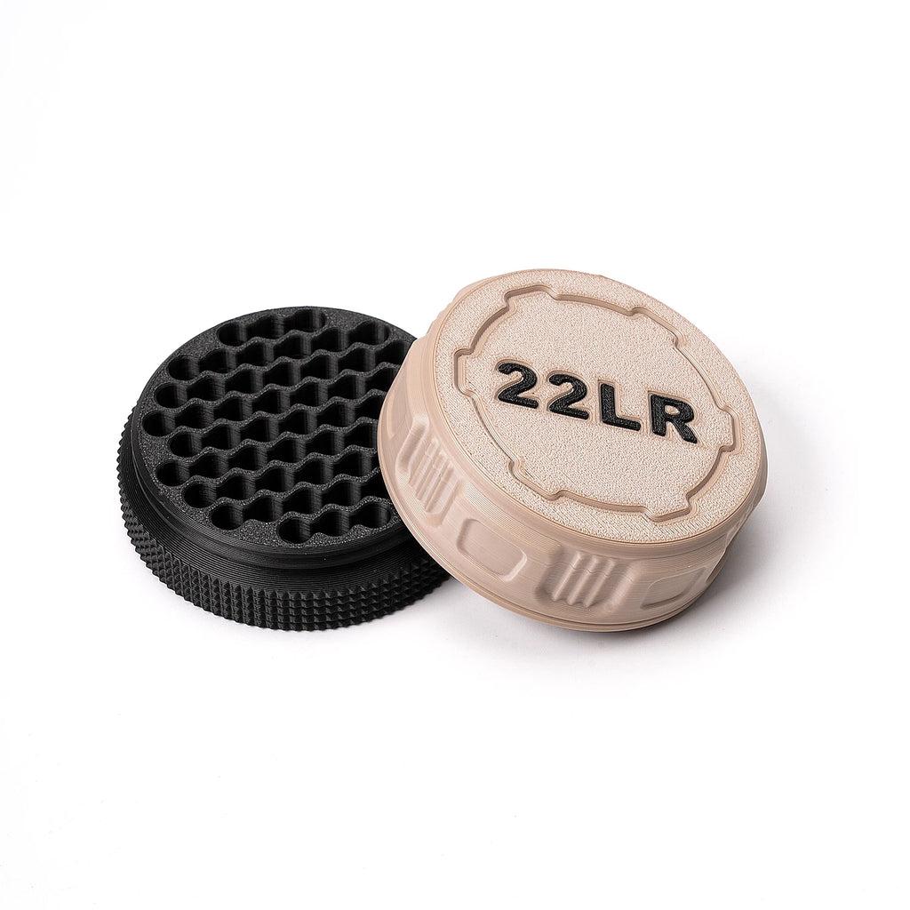 A compact storage case capable of holding 55 .22LR rounds—convenient for carrying to the shooting range.