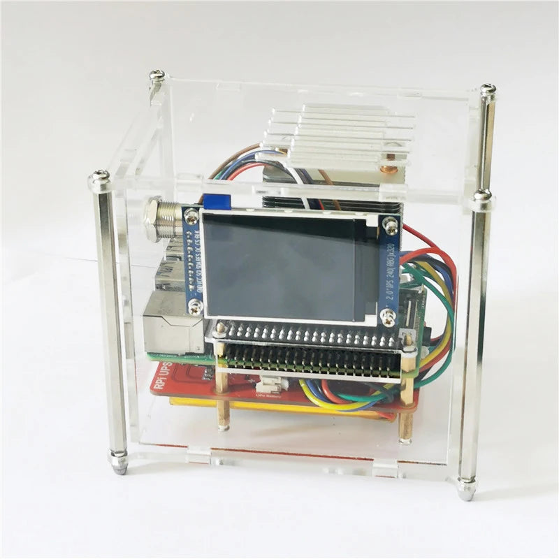 Raspberry Pi 4B UPS Uninterruptible Power Supply Acrylic Shell Kit Ice Tower Fan IPS Screen System Monitoring