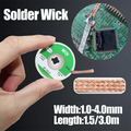 Desoldering Braid Copper Mesh Wire 1.5/2.0/2.5/3.0mm Welding Cable Solder Wick Tin Lead Cord Flux for Soldering PCB Remove Tool