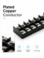 Screw Terminal Block TB Series Dual Row Barrier Strip 3/4/5/6/8/10/12P 15A 25A 45A 600V Panel Mount Electrical Wire Connector