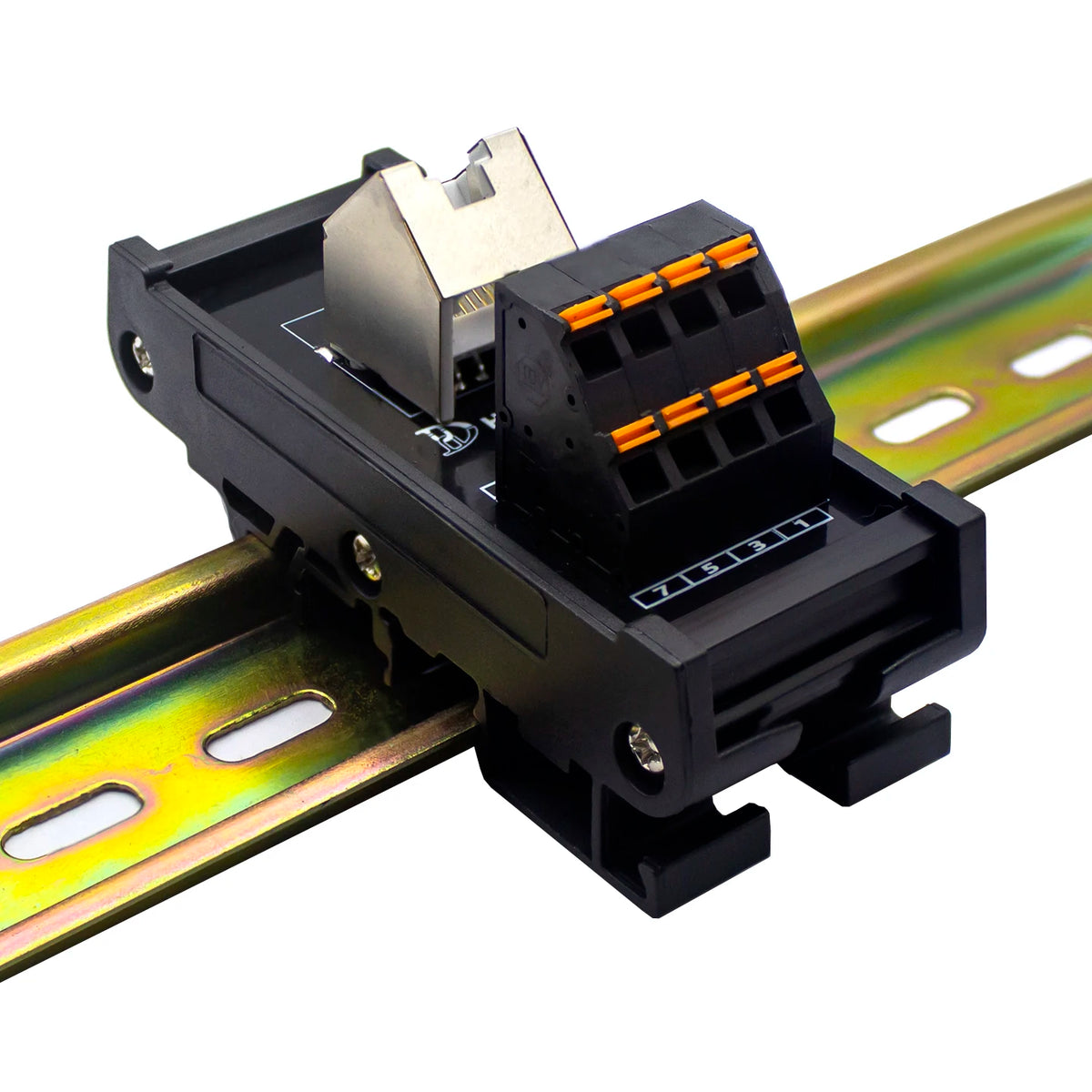 Quick Wiring  Din Rail Mounting Splitter Adapter RJ45 Female To Spring Termianl Block Module RJ45  Breakout Board