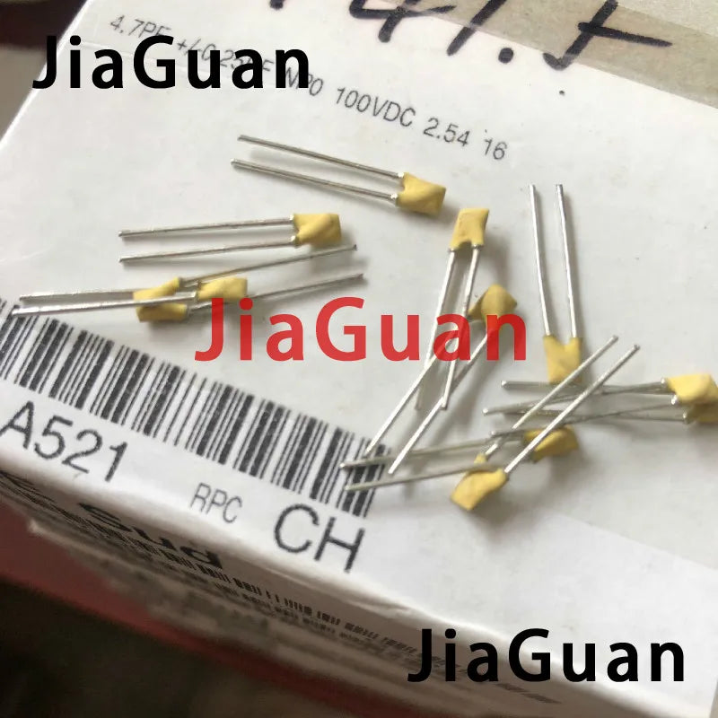 50PCS NEW BC 100V4.7PF 4P7 100V NP0 silver film ceramic capacitor PH NPO 4.7PF 100VDC P2.5MM high frequency hot sale
