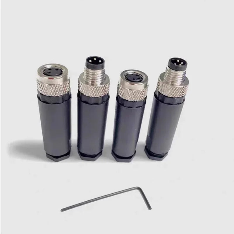 5/20PCS M8 3/4/5/6/8 Pin Sensor Connector Screw Male Female Threaded Plug Coupling Straight Aviation Eletrical Adapter