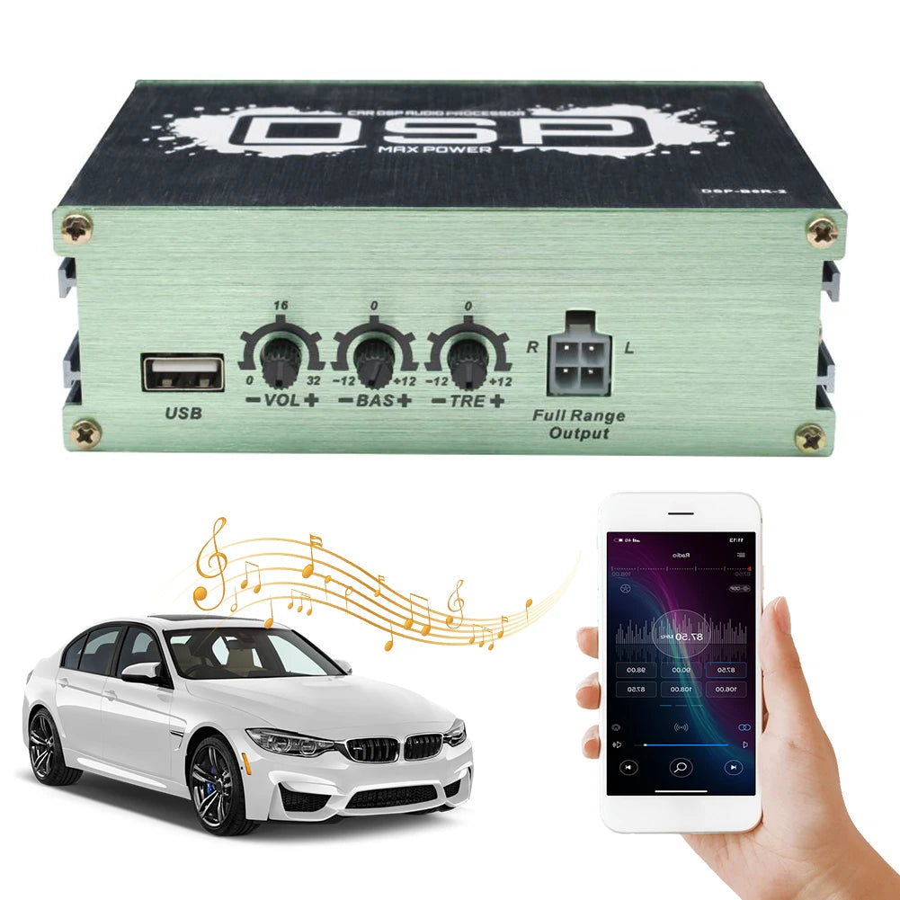 Car DSP Digital Audio Processor Support APP Control DSP Car Power Amplifier 6-Channel Output Audio Digital Sound Processor